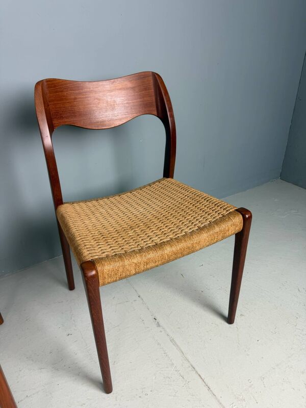 Ensemble de 4 chaises de salle à manger en teck Niels O. Møller - Modèle 71, Danemark