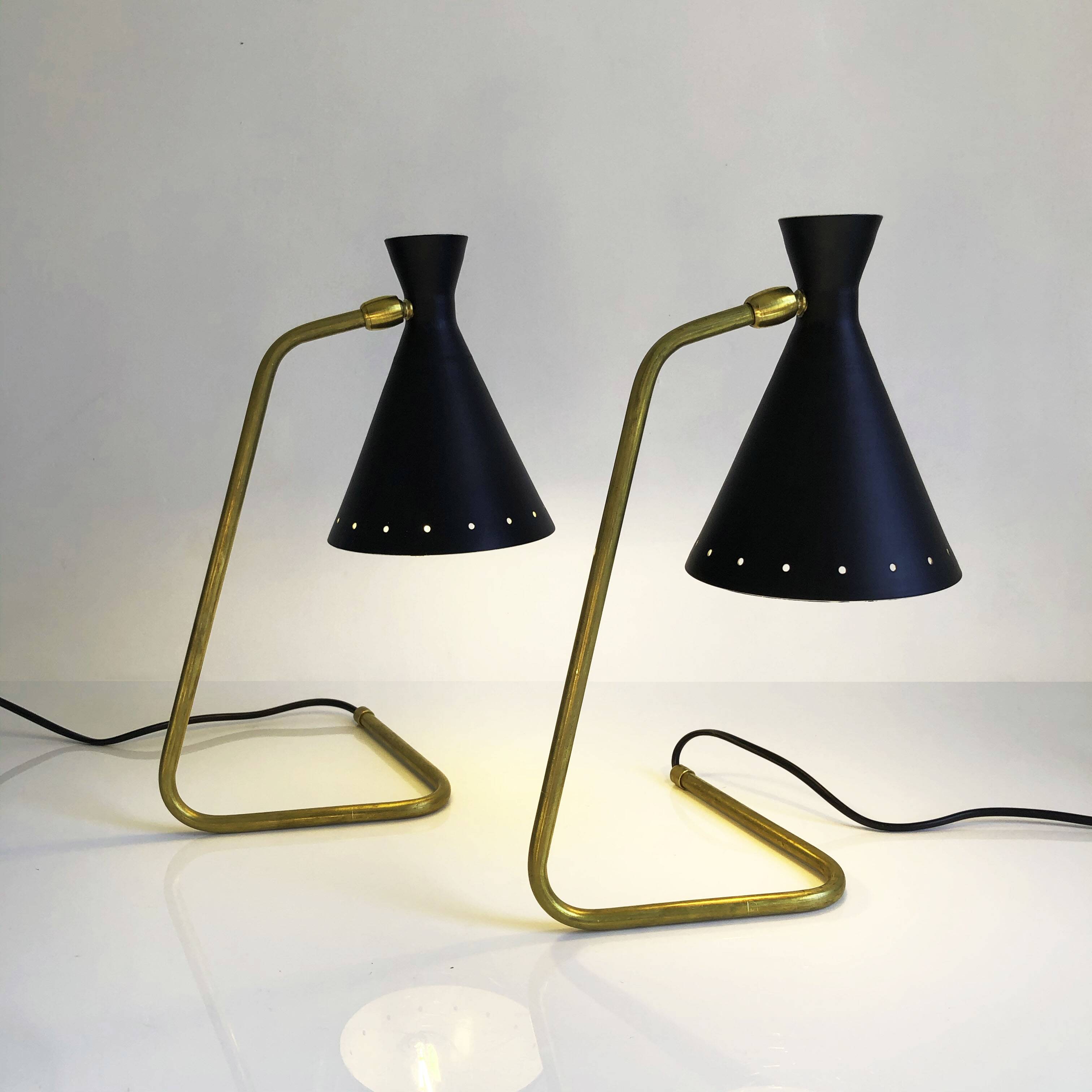 Pair of Italian “cocotte” lamps. 50s design