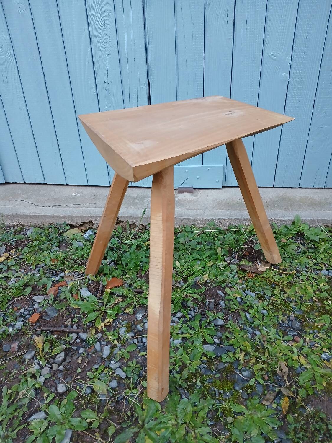 Antique wooden tripod stool