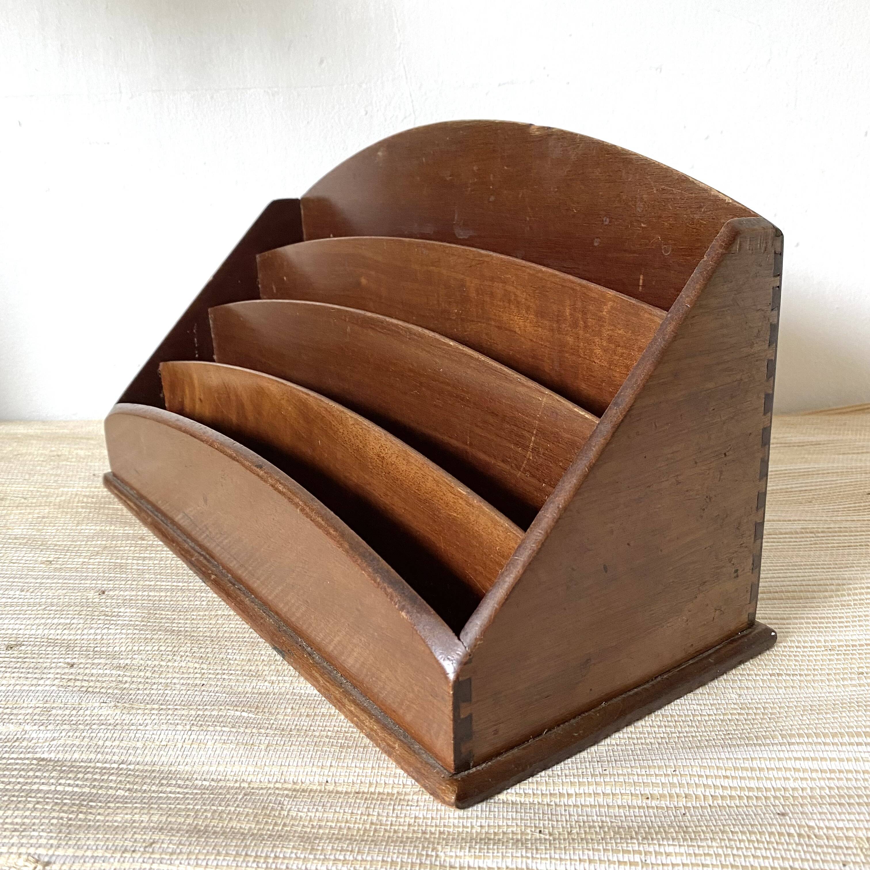 Large letter rack, wooden mail rack