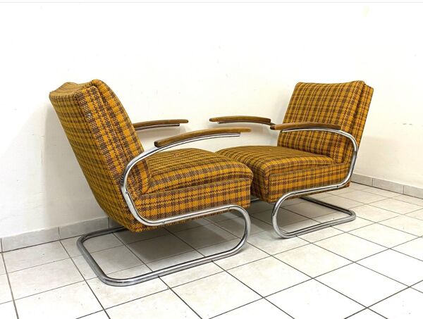 Fauteuils design Thonet modèle S411 fabriqué sous licence Mücke Melder années 30