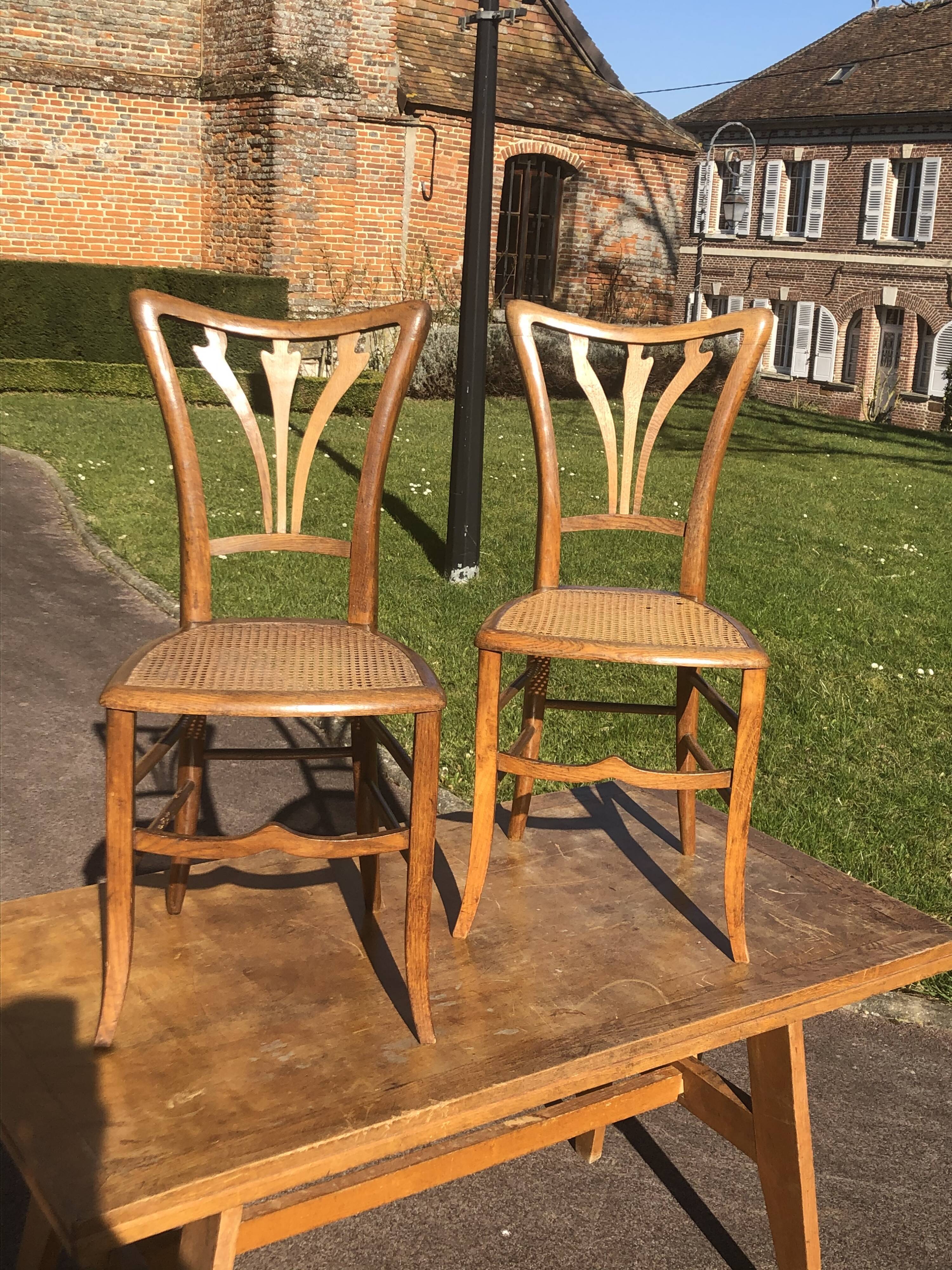 Pair of canning chairs.  new art