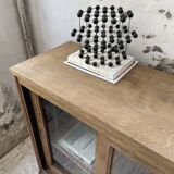 Enfilade meuble de métier chêne portes vitrées