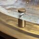 Large Hillebrand ceiling light in Murano glass and brass – 1970s