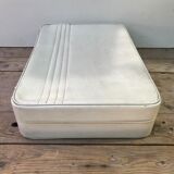 Old white leather case with vintage 70s leather handle