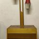 Brown walnut cocktail cabinet with integrated lamp holders and 2 lampshades, 1950s