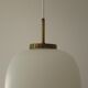Satinated opaline glass/brass Kina hanging lamp, Bent Karlby, Lyfa