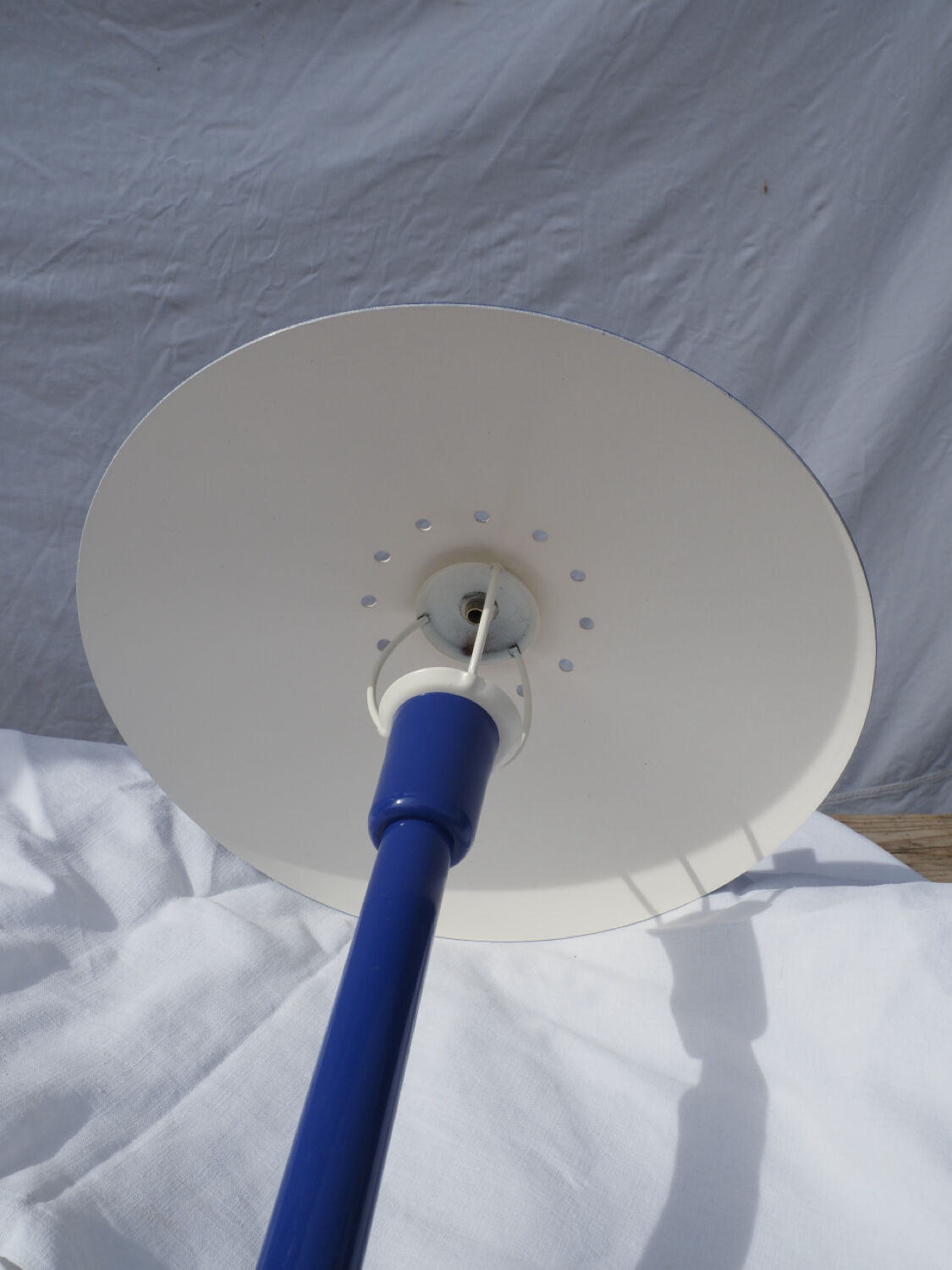 Blue table lamp Aluminor 1960-70