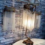 Guimard-style sign neck lamp with two wall lights