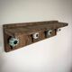 Wooden key holder shelf with hooks and ceramic knobs