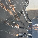 Black marbled formica chairs