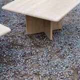 Set of 3 travertine trundle coffee tables from the 70s