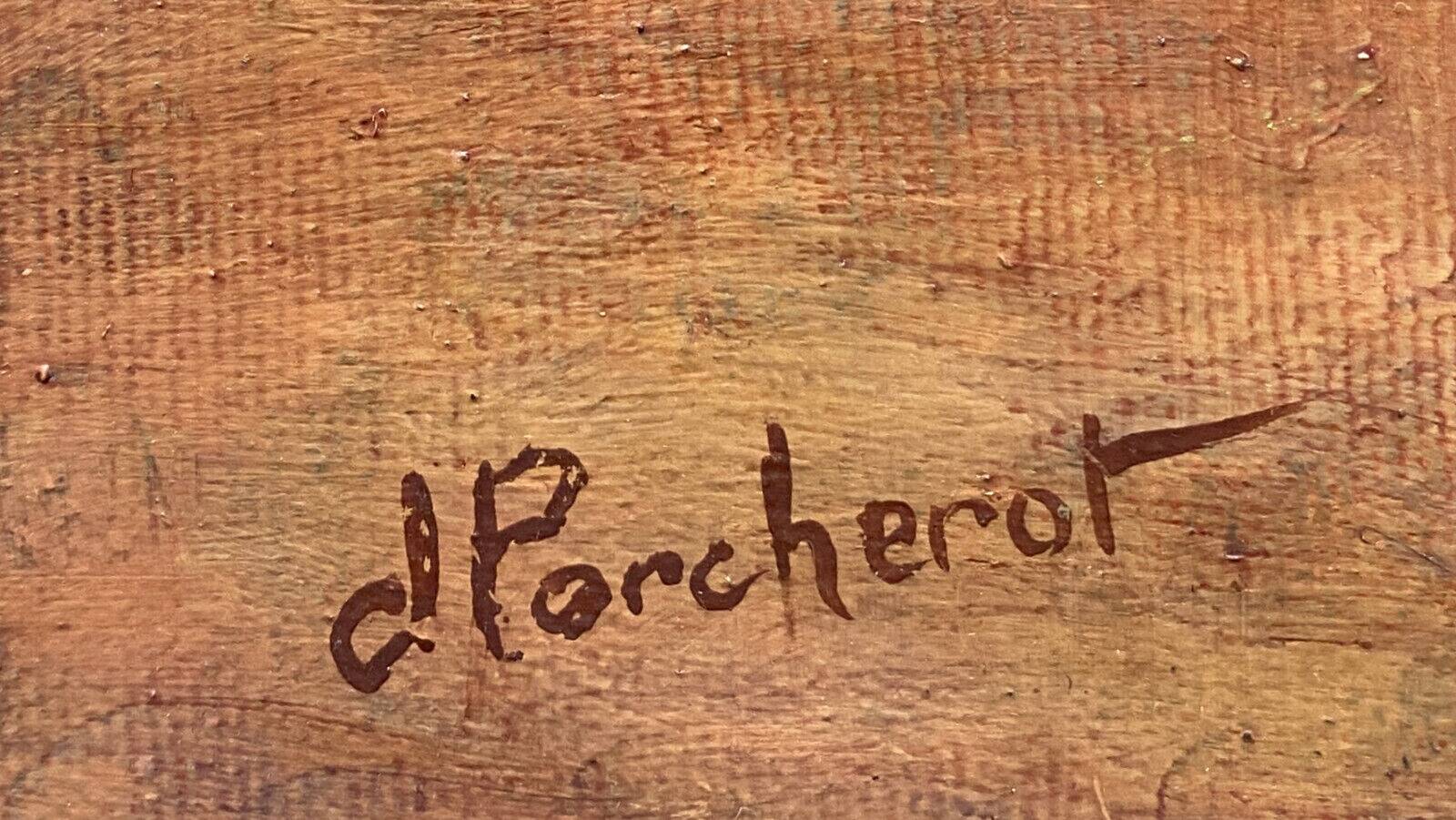 HST painting "bouquet of flowers in vase" signed Porcherot late 20th century