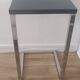 Contemporary C design side table — Heavy chrome steel and top