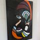 Carved tribal animal art painting