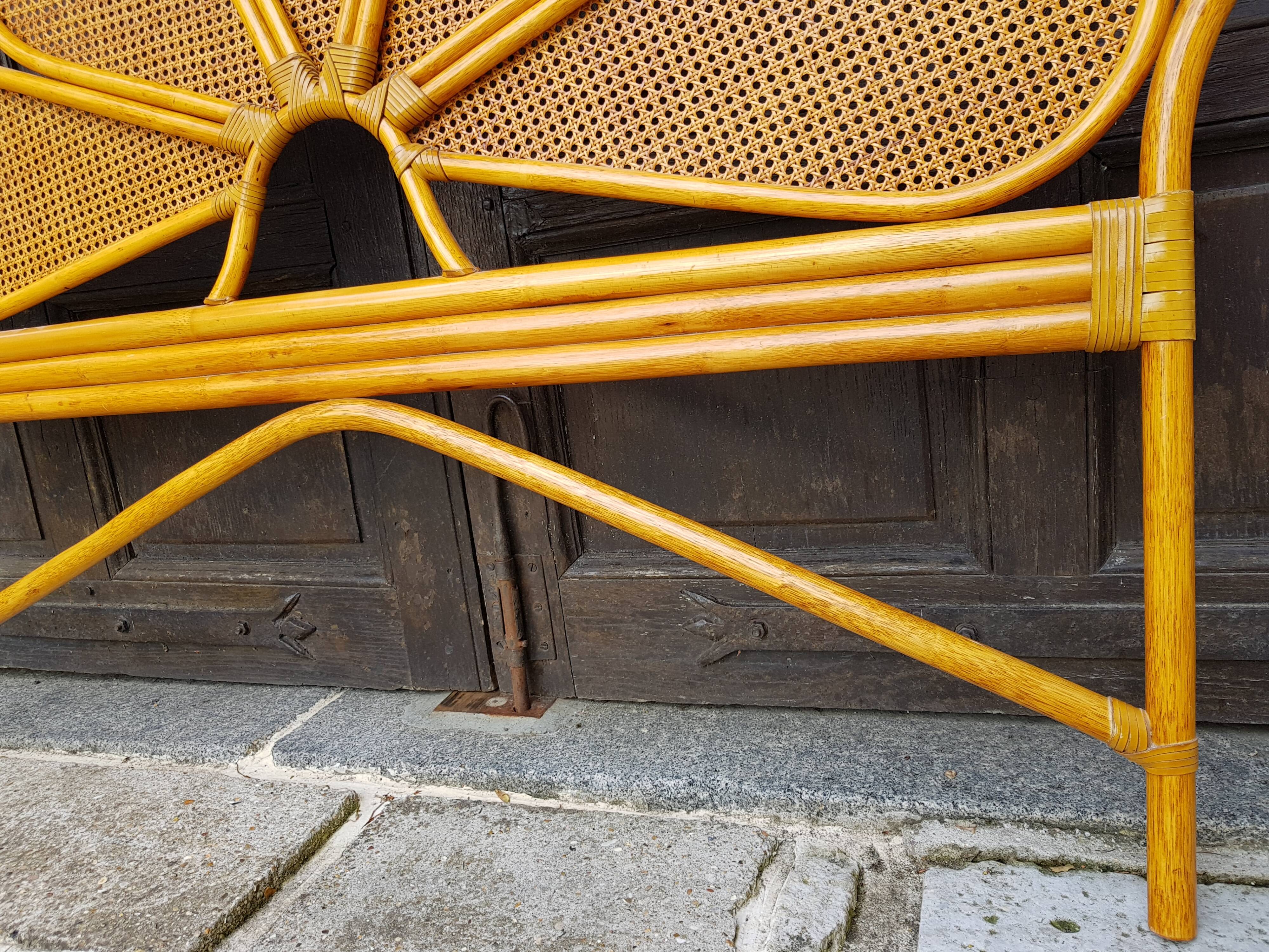 Rattan and caning headboard