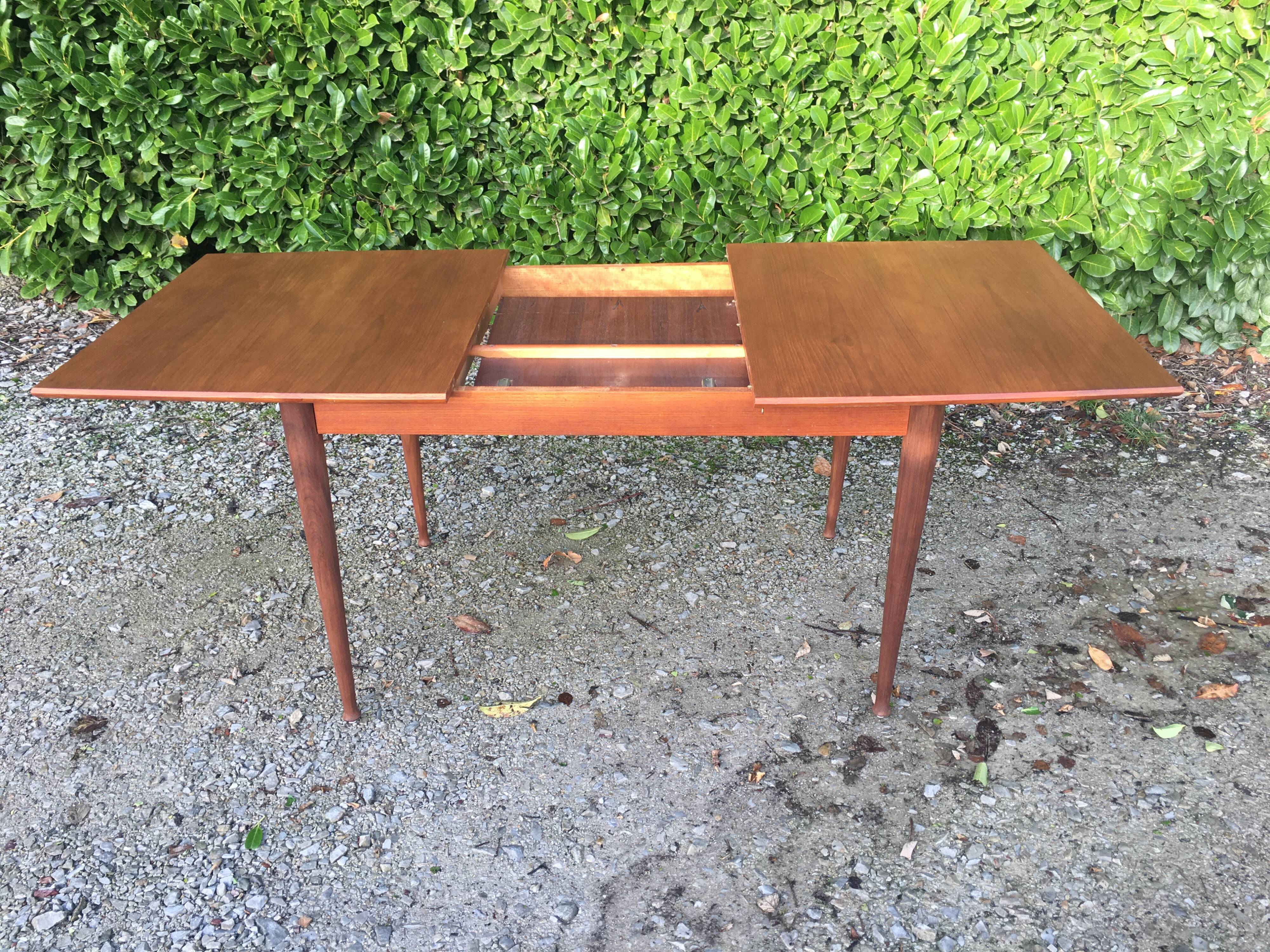 Scandinavian table vintage teak butterfly extension