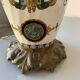 Pied de lampe en faience de gien décor renaissance 1876
