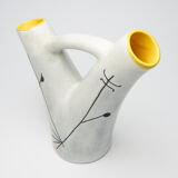 vase with double white and yellow collar, 60s