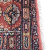 Old small rectangular wool carpet, oriental decoration / 4 medallions