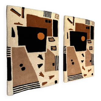 2 Small Modern Hand Tufted Rugs