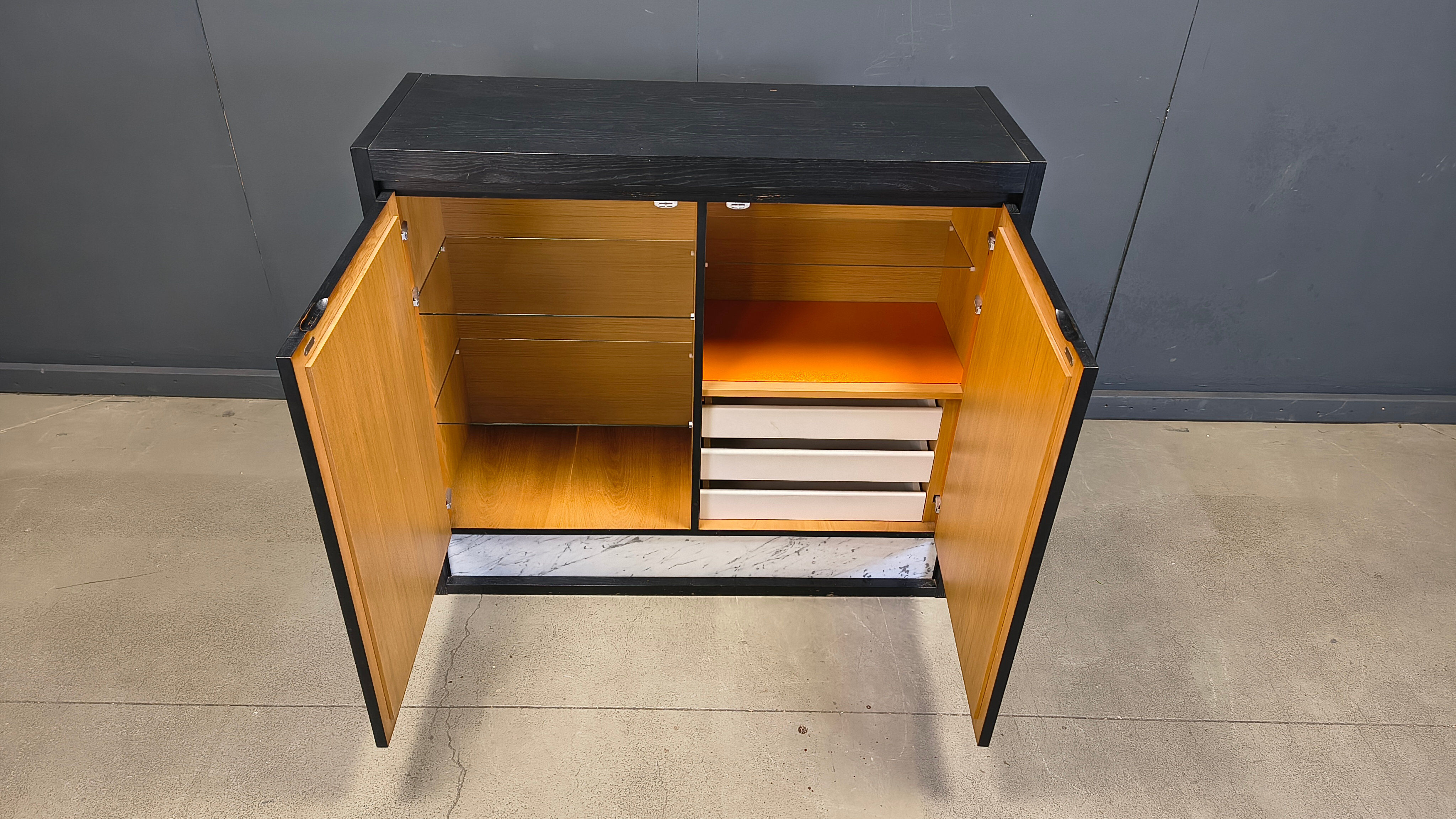 Black brutalist bar cabinet, 1970s