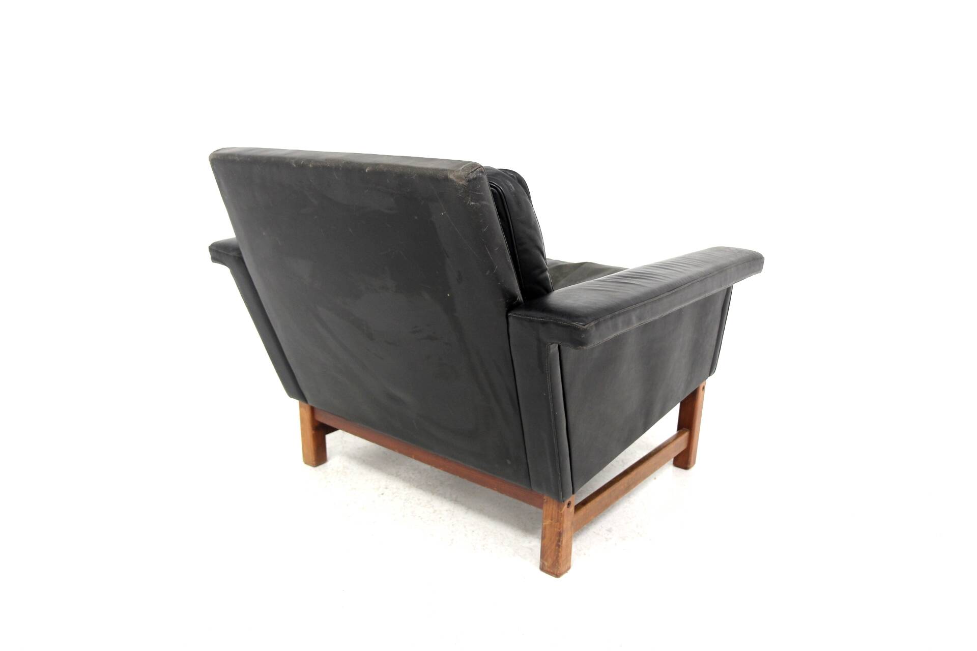 Fauteuil scandinave en cuir, Suède, 1960