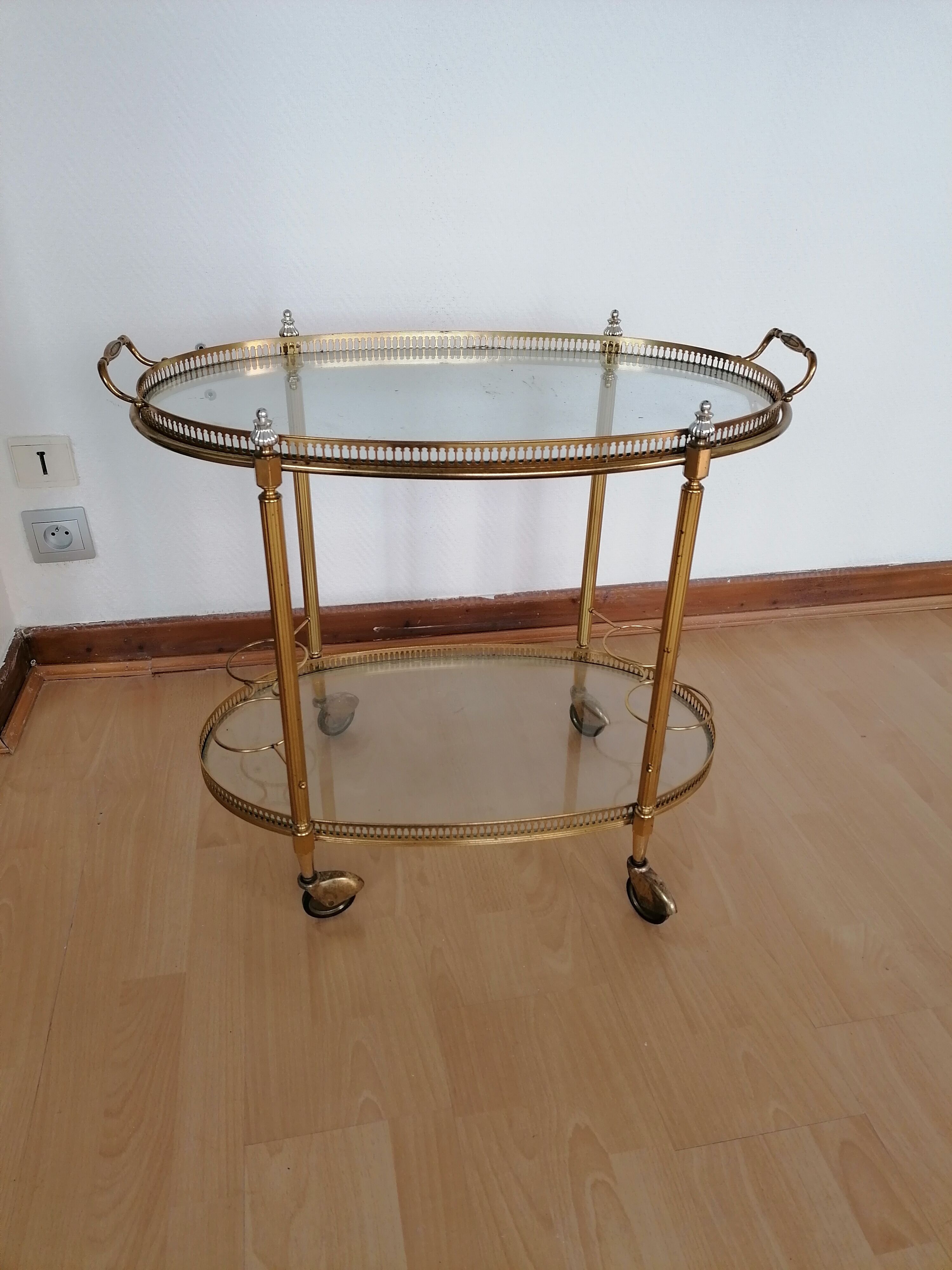 Vintage brass and glass dessert