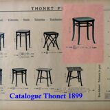 Tabouret carré Thonet N°56, vers 1900 canné et estampillé
