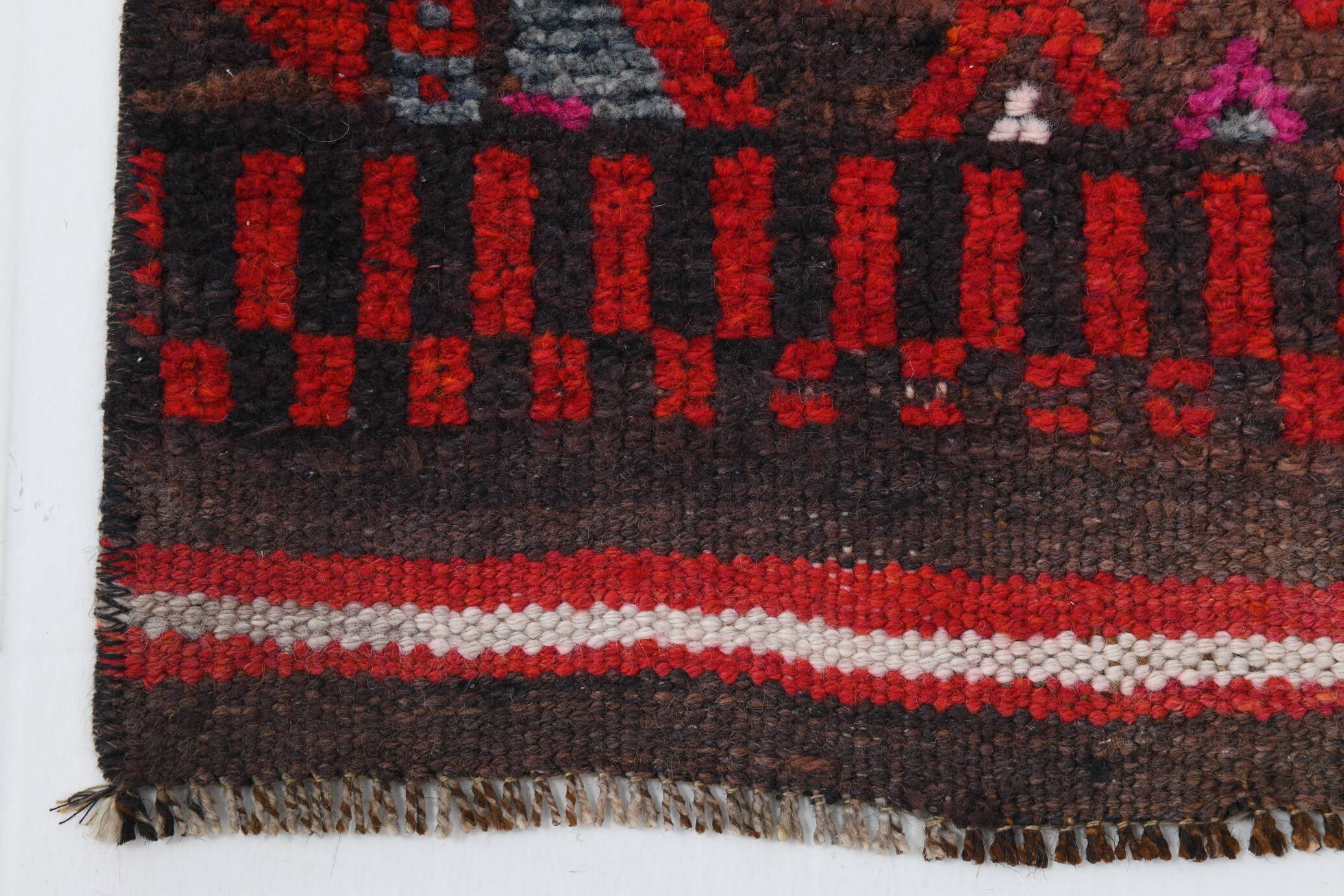 Red Navy Blue Turkish Runner Rug 76x283Cm SK 18873