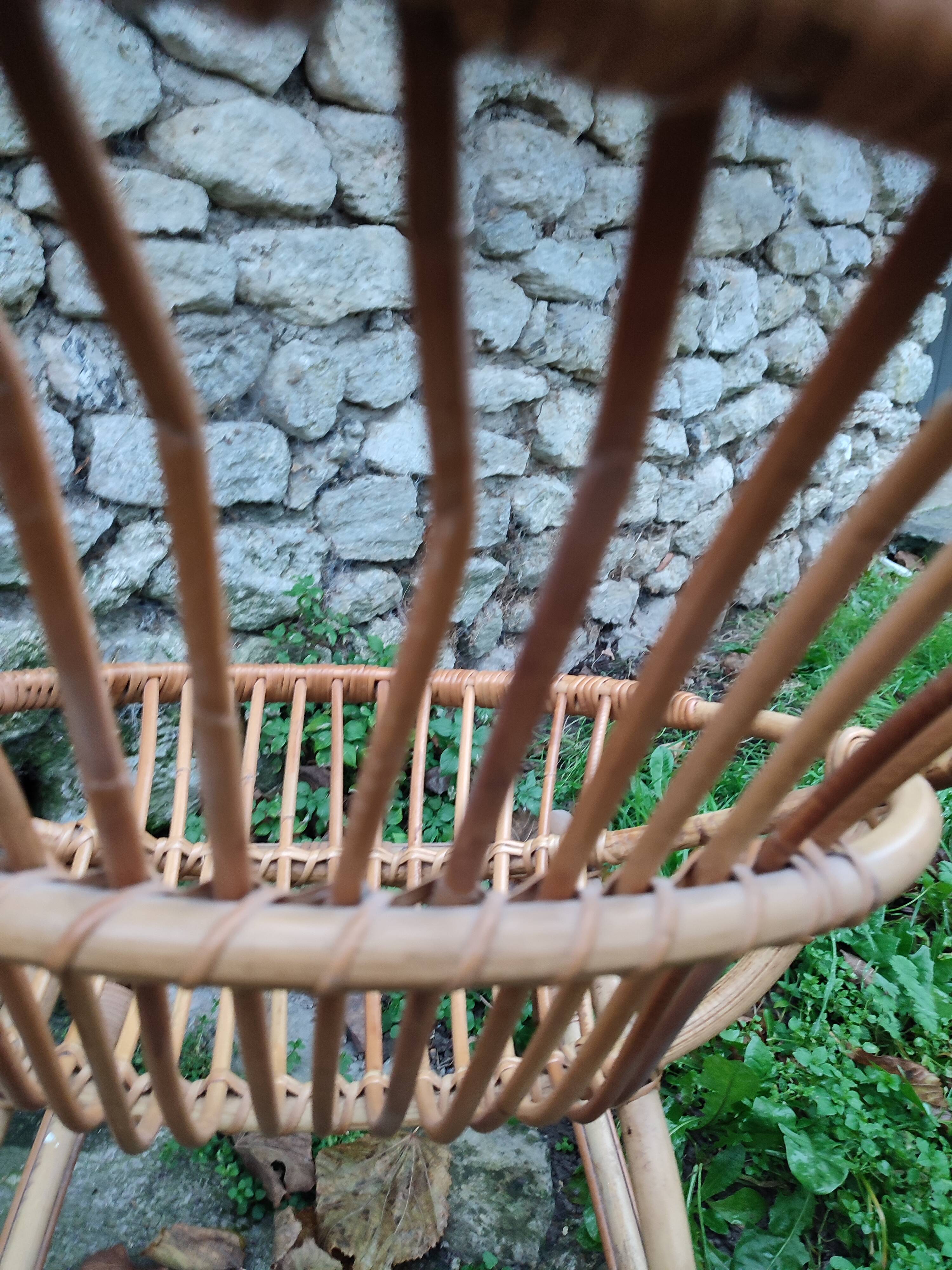 Suite of 4 vintage basket armchairs 1960