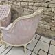 Paire de fauteuil bergère en soie 1960"