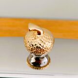 Silver metal butter dish