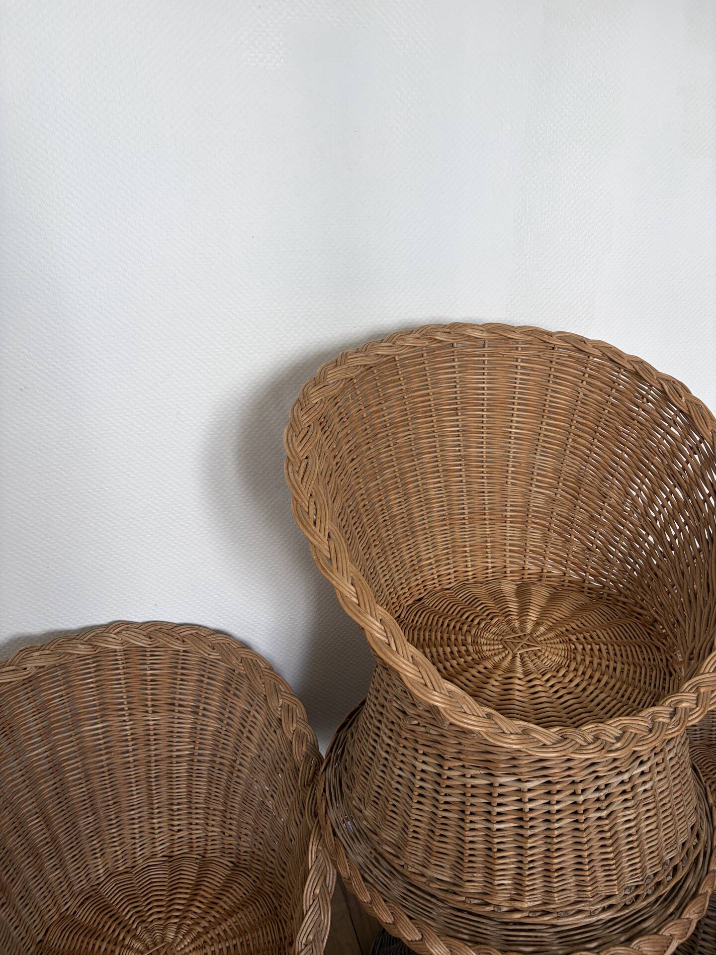 Ensemble salon rotin et osier vintage