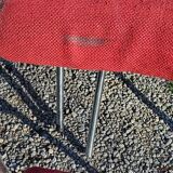 Set de 9 chaises pliantes  des années 70 tweed et métal chromé