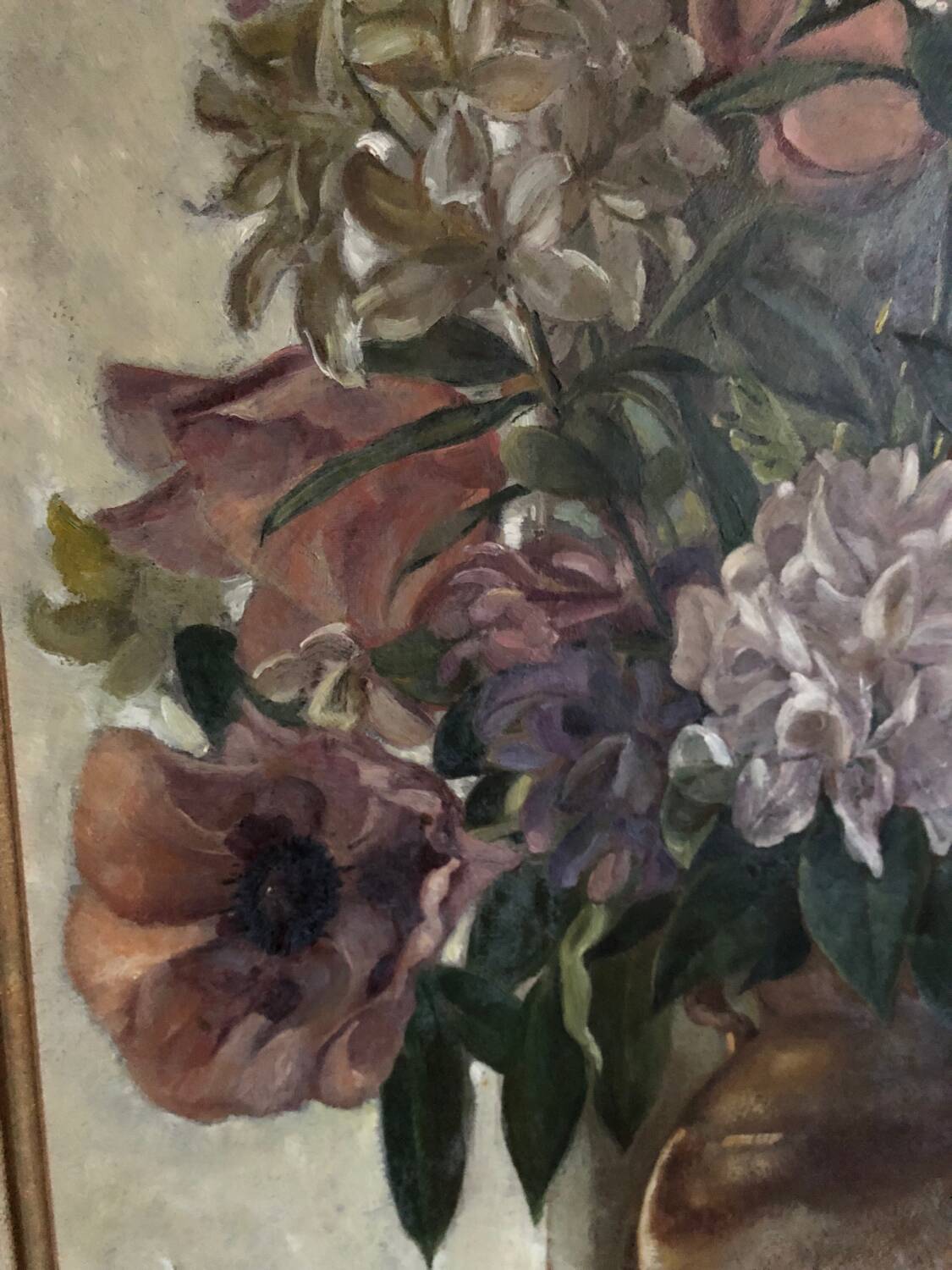 Huile sur toile Bouquet de fleurs A  Landelle