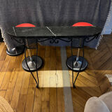 Wrought iron and marble console