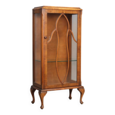 Small antique Art Nouveau display cabinet in walnut and glass, 20th century.