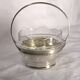 Small cut glass bowl with a handle in silver-plated metal, 13x14cm, early 20th century.