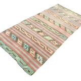 Stripe Oushak Handwoven Tribal Kilim Rug