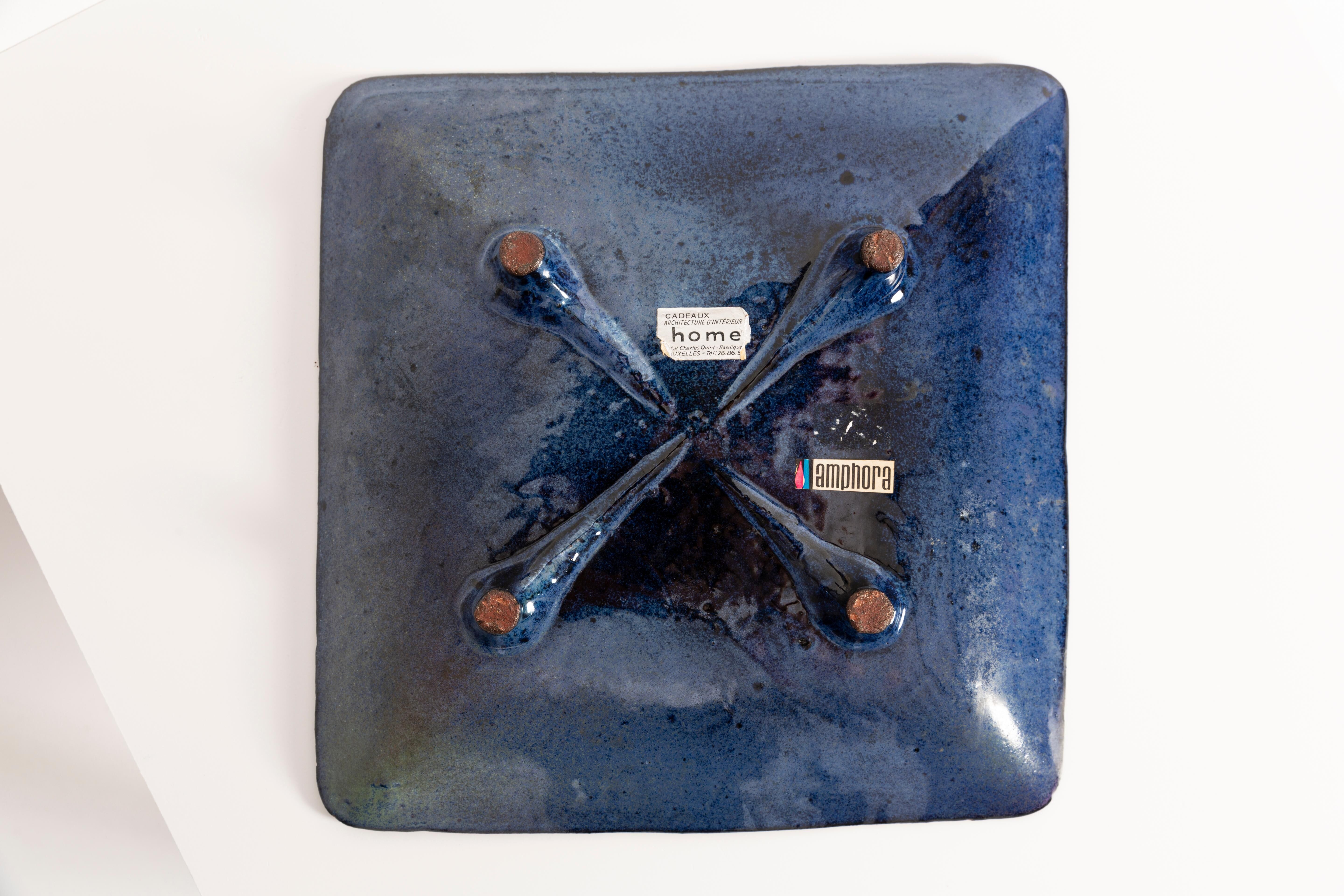 Vintage ceramic decorative plate, Belgium, 1960s