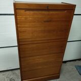 50s-60s double curtain filing cabinet in oak