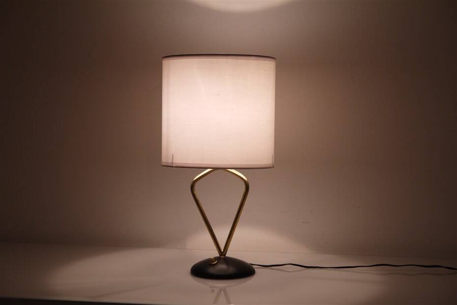 Vintage Arlus lamp in cast iron and brass