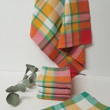 Set of 5 checkered napkins