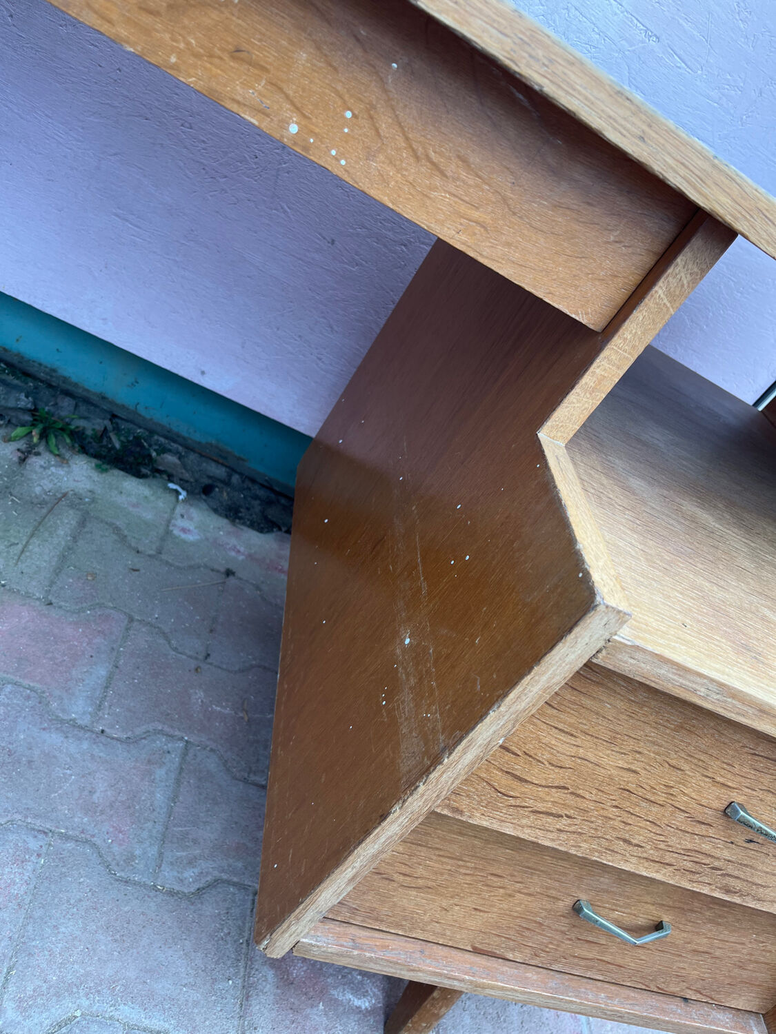 Bureau vintage en chêne clair