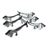 6 vintage dachshund shaped knife holder