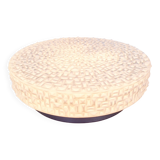 Large Scandinavian ceiling light in white opaline glass, 1960s-70s