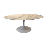 Table Calacatta marble low Eero Saarinen Tulip for Knoll International