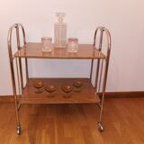 Vintage rolling and folding service in chrome-plated metal