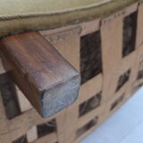 1960s, 3-seater Danish "Banan" sofa, original olive/green furniture velour.